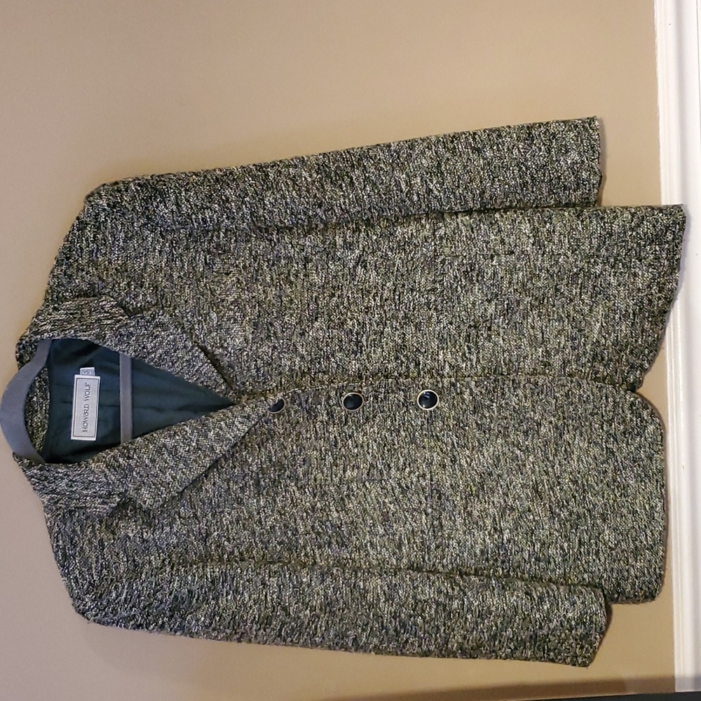 Howard Wolf Vintage Tweed Blazer Jacket In Green Size 8